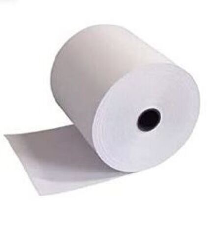 सफेद 50 मीटर लंबा 200 ग्राम सिंगल कोर सॉफ्ट एंड स्मूथ प्लेन पेपर रोल