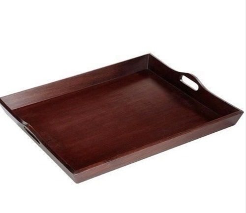 Brown 5X8 Inch Size Stylish And Traditional Solid Wooden Serving Tray 