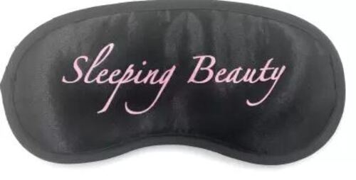 Black And White 8 Inches Long Printed Super Soft Cotton Eye Mask With Elastic Band 