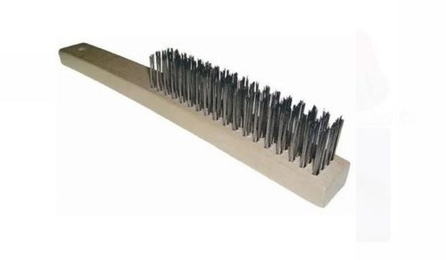 Silver 9 X 7.75 X 5 Inch Wooden Mild Steel Wire Brush