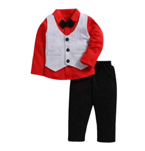 Full Sleeves and Straight Collar Kids Party Wear Clothing Set