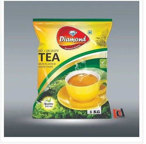 Glossy Finish Printed Laminated Heat Sealed Plastic Tea Packaging Pouch