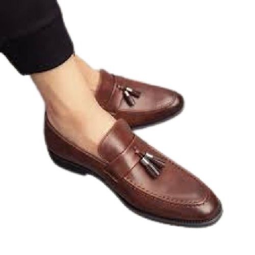 Men'S Causal Wear Lightweight Semi Round Toe Low Heel Leather Shoes 