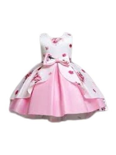 Modern Design Printed Comfortable Breathable Kids Party Wear Silk Frock