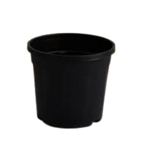 Plain Black 20 Inch Round Shape Plastic Flower Pot