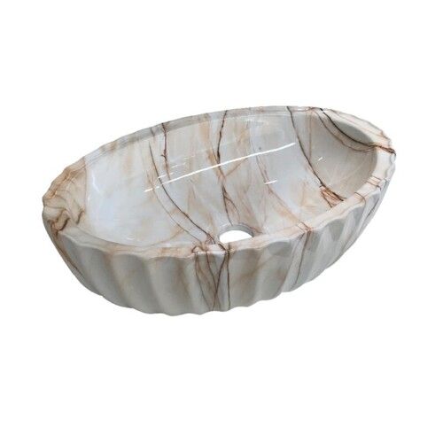 Table Top Oval Shape Ceramic Wash Basin for Bathroom Fitting