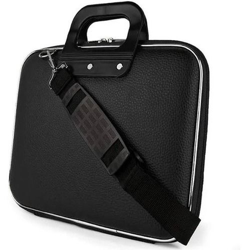 Black Waterproof Zipper Closure Synthetic Leather Briefcase Bag With Adjustable Strap