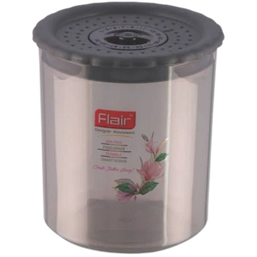 Grey And White 15 Liters Storage Food Safety Grade Plastic Round Tin Container