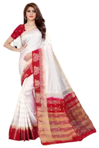 Multicolour 5.5 Meter Long Traditional Wear Unfadable Printed Banarasi Silk Sarees For Ladies