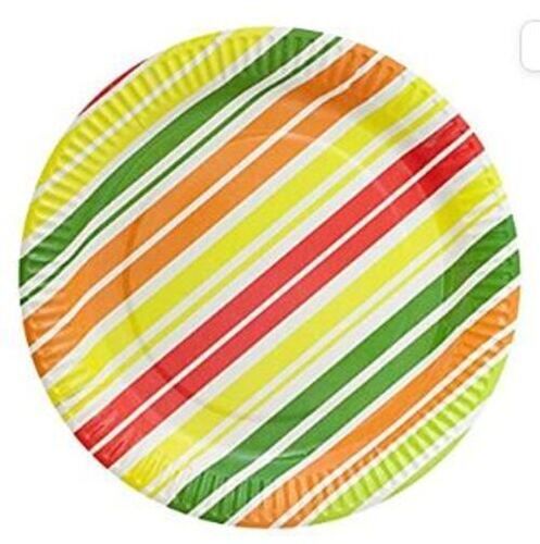 Multi 7 Inches Round Biodegradable And Eco Friendly Printed Paper Plate 