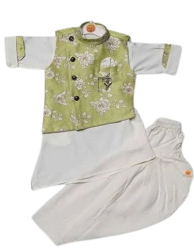 Breathable Casual Wear Floral Printed Cotton Kurta And Dhoti Set For Boys Decoration Material: Stones