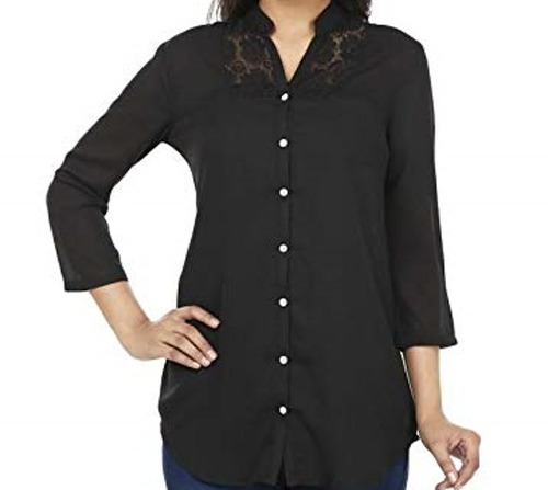 Casual Wear Comfortable Full Sleeves Cotton Shirt For Ladies Collar Style: Classic