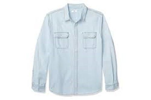 Buy Royal Look Denim Shirt for Men | Double Pocket | Cotton | Full Sleeve  (Large, Light Denim) at Amazon.in