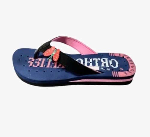 Blue Lightweight And Comfortable Flip Flop Rubber Slippers For Girl