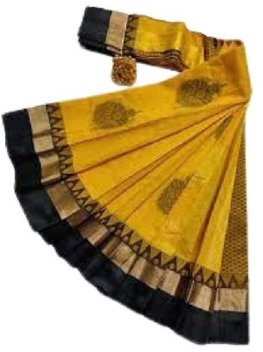 Multi Color Traditional Wear Pure Cotton Material Summer Wear Ladies Silk Sarees