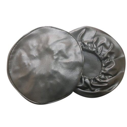 Brown Plain Round Waterproof Pu Leather Headlight Cover For Bullet