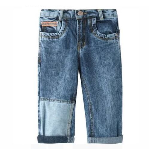 Regular Fit And Straight Style Plain Casual Wear Button Closure Kids Jeans Age Group: 7-8 Years