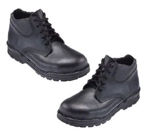 Round Toe Lace Up Leather Safety Shoes With Slip Resistant Sole 