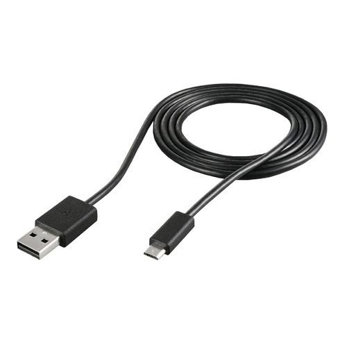  काला 1.2 मीटर लंबा रबर और PVC प्लास्टिक बॉडी 2 Ampere फास्ट चार्जिंग USB डेटा केबल 