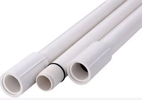 White 10 Meter Long Round Seamless And Durable Pvc Plastic Body Pipe