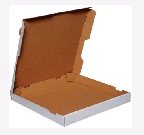 White 13X 9X 3 Inch Square Shape Matte Finish Kraft Paper Corrugated Pizza Box