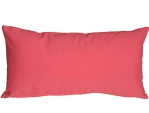 Red 20X8 Inches Rectangular Cotton Fabric Plain Dyed Pillow Cover 