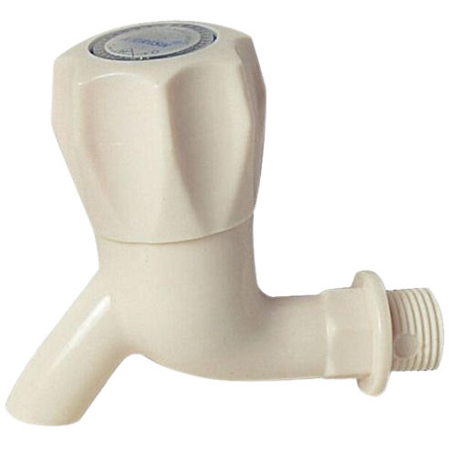 White 25 Mm Glossy Finish Polyvinyl Chloride Plastic Water Tap