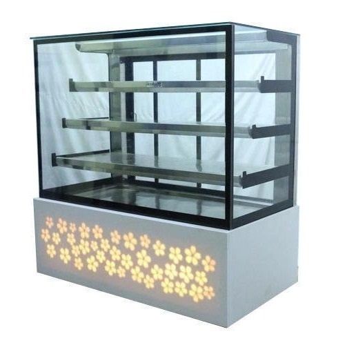 4.3 X 6 Foot Modern Polished Glass And Stainless Steel Sweet Display Counter