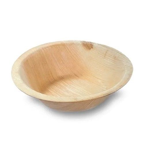 5 Inch Wide 2 Inch Deep Round Areca Leaf Bowl, 25 Pieces Pack