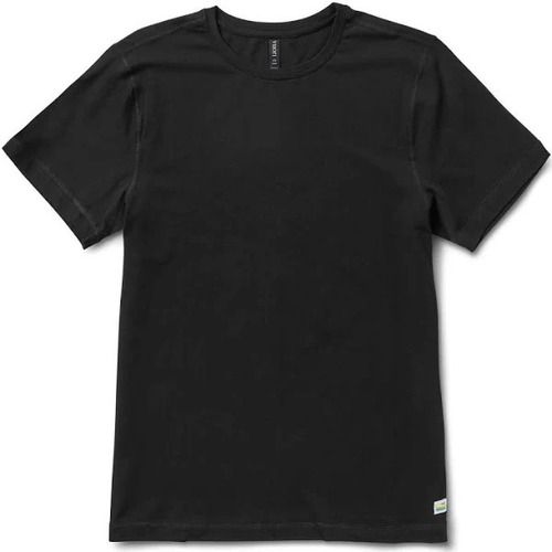 Black Comfortable Round Neck Short Sleeves Plain Cotton T Shirt For Mens