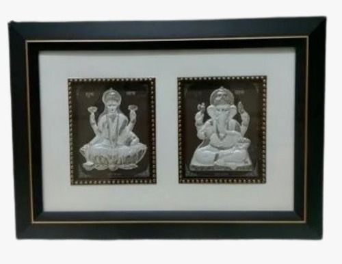Rectangular Decorative Wood Laxmi Ganesh Religious Frame