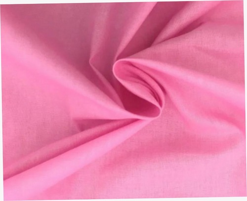 Skin Friendly Soft And Shiny Plain Cotton Silk Fabric For Garments - 100% Cotton, 44 Inch Width, Baby Pink Color, 200 GSM | Light in Weight, Quick Dry, Smooth Texture, Washable