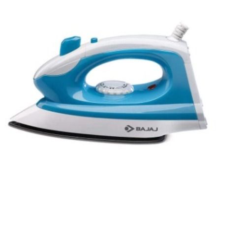 White And Blue 1000 Watt 230 Voltage Cord Length 1.5 Meter Pvc Plastic Body Non-Stick Dry Iron