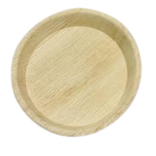 Brown 12 Inch Eco-Friendly Disposable For Serve Food Round Shape Areca Leaf Plates