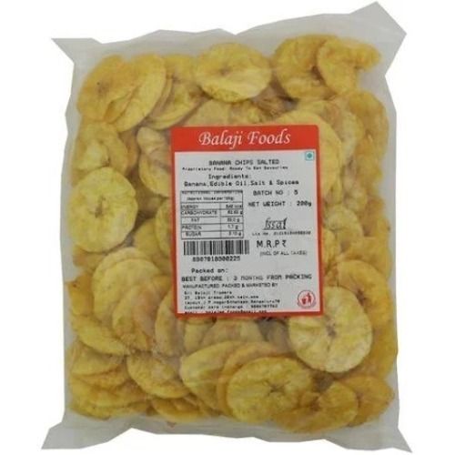 200 Gram Crunchy And Salty Taste Fried Banana Flavour Chips