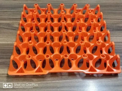 30 Egg Capacity Square Orange Plastic Egg Tray