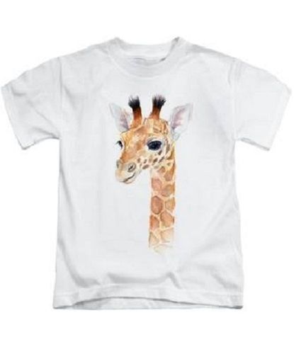 Casual Wear Short Sleeve Round Neck Printed Cotton T-shirt For Kids