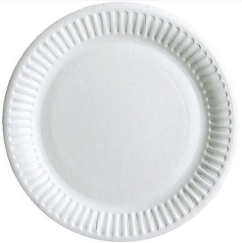 White Eco Friendly Round Disposable Paper Plate For Events And Parties