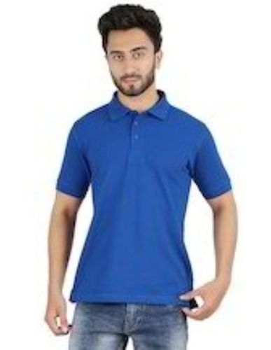 Semi-formal Classy Polo Neck Short Sleeves Breathable Cotton T-shirt For Men