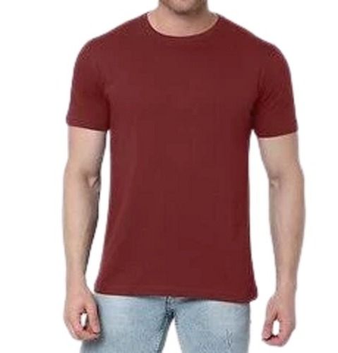 Short Sleeves and Casual Wear Polyester Round Neck T Shirt For Mens