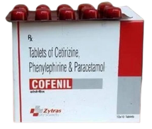 Tablets Of Cetirizine, Phenylephrine And Paracetamol, Pack Of 10X10 Tablets General Medicines