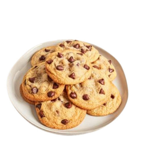 Round  Tasty And Delicious Sweet Crispy Chocolate Chip Cookies