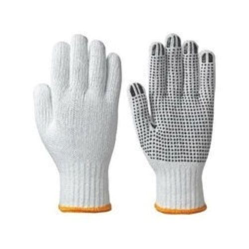Washable Dotted Pattern Full Finger Cotton Gloves For Industrial Use