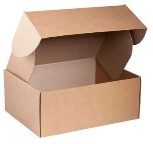 Brown 10X8X3 Inches Rectangular Shape Matte Finish 3 Ply Kraft Paper Corrugated Shoe Box