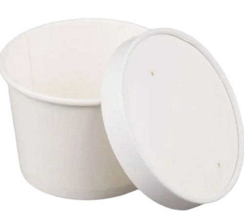 120 Ml Ecofriendly And Recyclable Plain Round Disposable Paper Ice Cream Cup With Lid