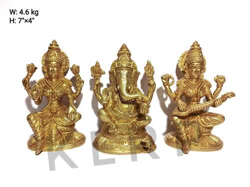 Brown Metal Brass Laxmi Ganesh, Sizes 30 Inches