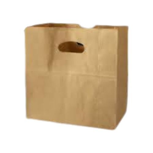 D Cut Style Disposable Plain Kraft Paper Bags For Shopping Use