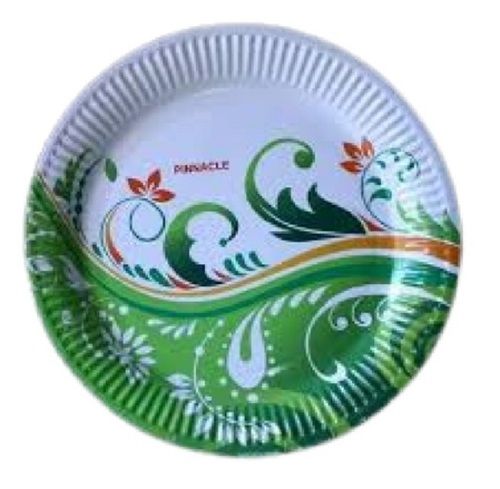 Printed 9 Inch Stylish Round Shape Lightweight Disposable Paper Plate