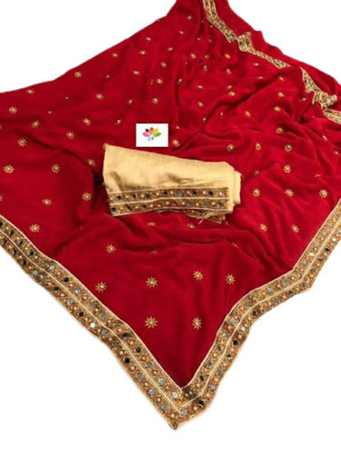 Traditional Fancy Designer Embroidered Cotton Silk Saree With Blouse Piece