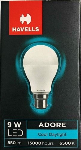 120 Grams 9 Watts and 220 Voltage Dome Shaped Plastic Body Led Bulb